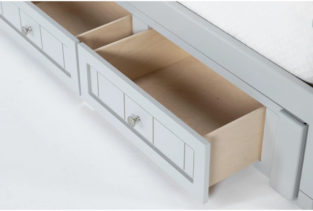 Mateo Grey Full Panel Bed With Single 3 Drawer Storage Unit - Image 5