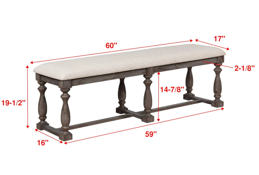 Regent 60" Dining Bench - Image 4