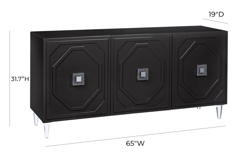 Forte Black Lacquer 65" Sideboard - Image 7
