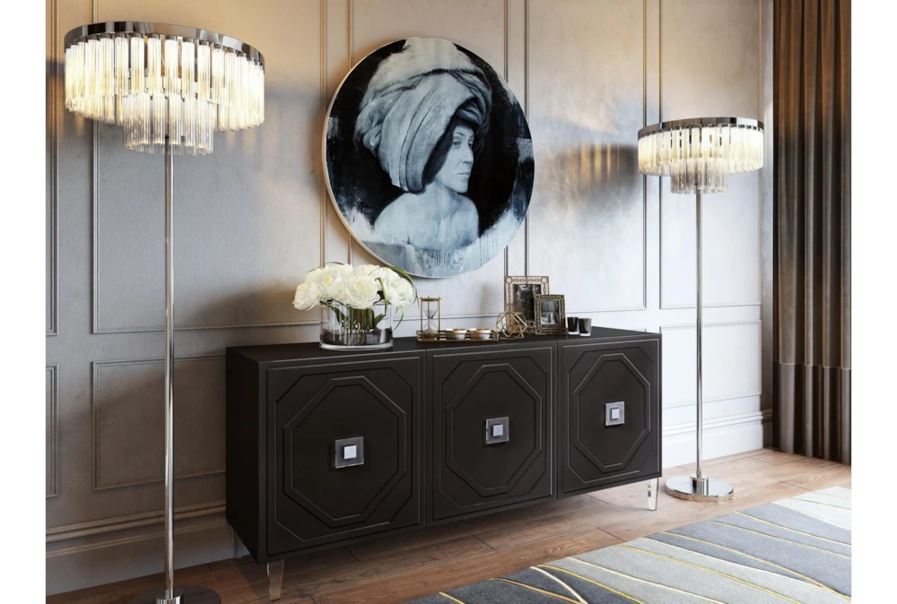 Forte Black Lacquer 65" Sideboard - Image 9