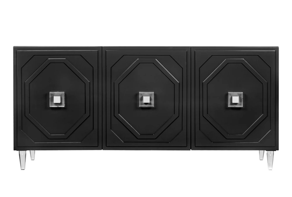 Forte Black Lacquer 65" Sideboard