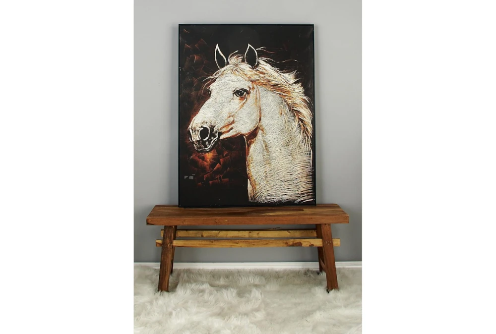 47" Mahogony Wood Saw Horse Bench - Image 5