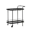 Black Metal + Glass Bar Cart