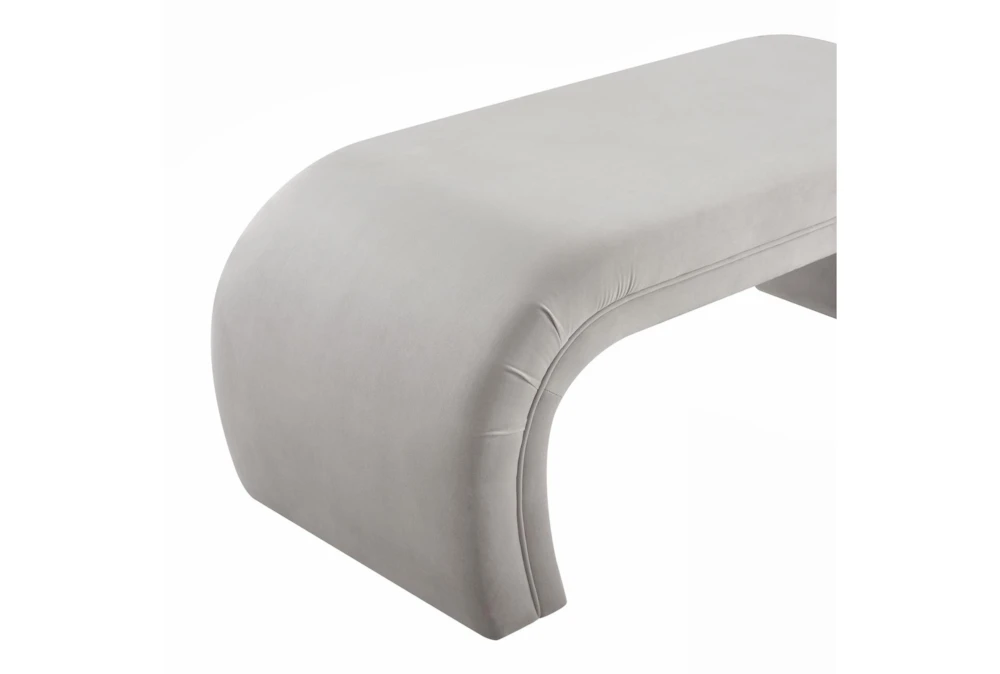 Isla Light Grey Velvet Bench - Image 3