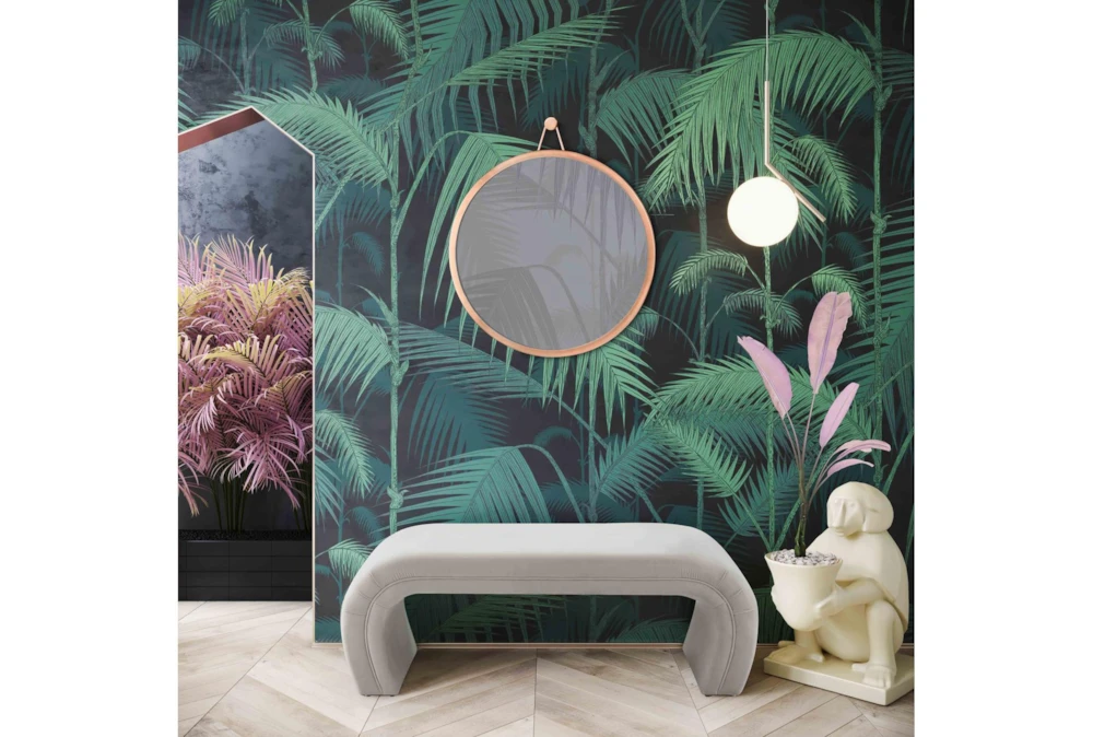 Isla Light Grey Velvet Bench - Image 6