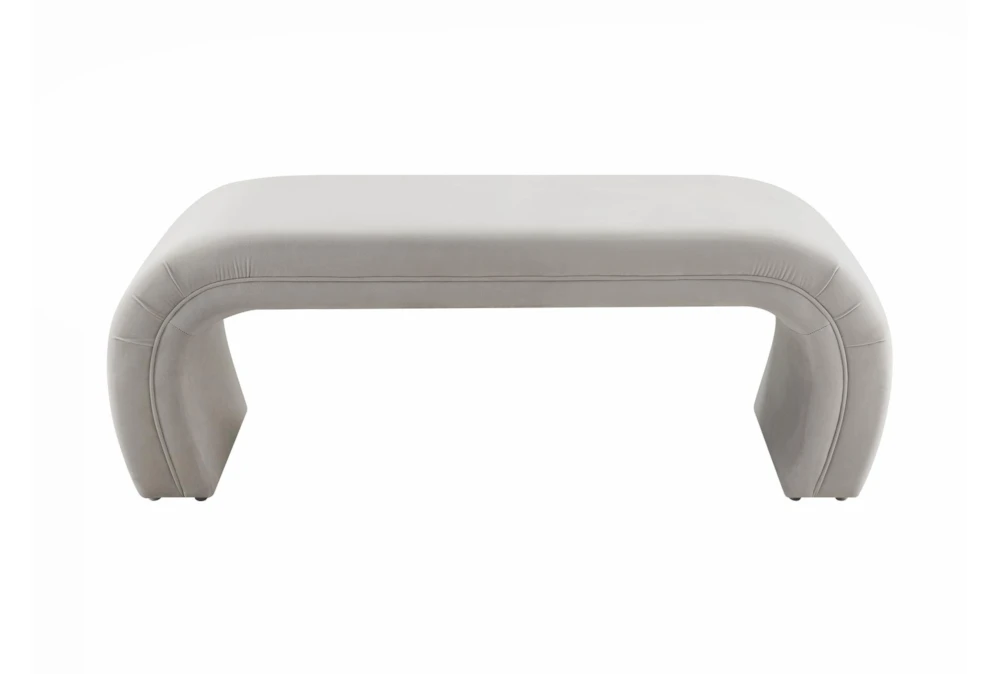 Isla Light Grey Velvet Bench
