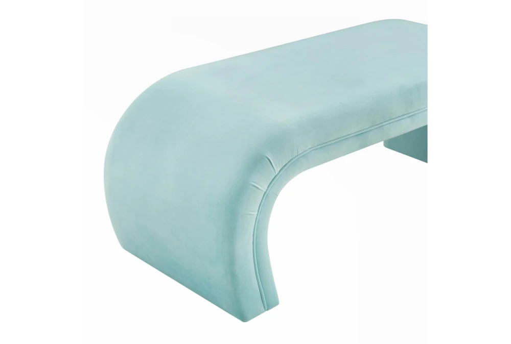 Isla Bright Blue Velvet Bench - Image 4