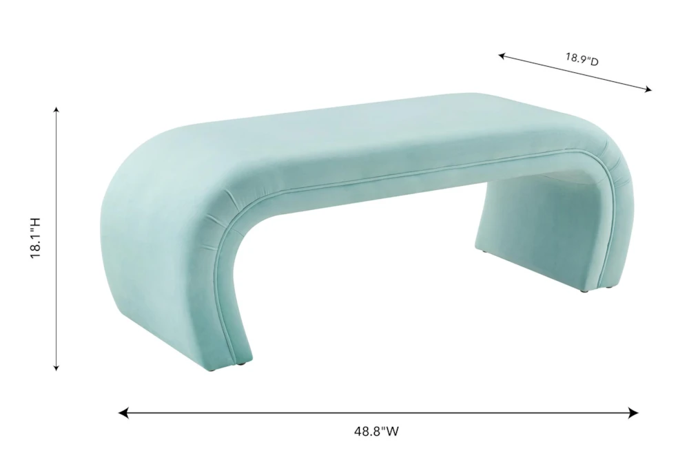 Isla Bright Blue Velvet Bench - Image 5