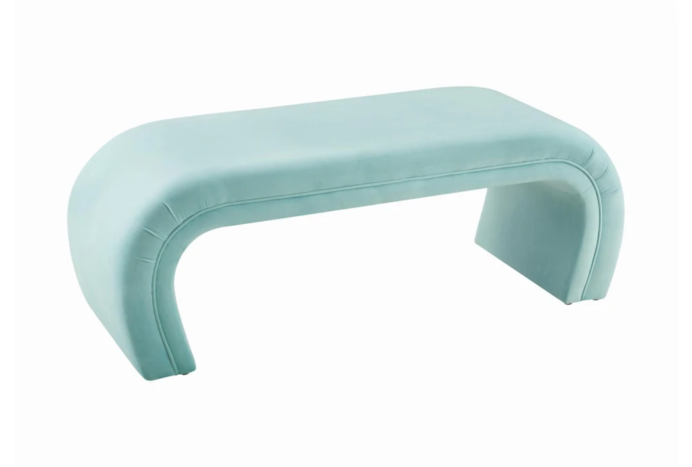Isla Bright Blue Velvet Bench - Image 2