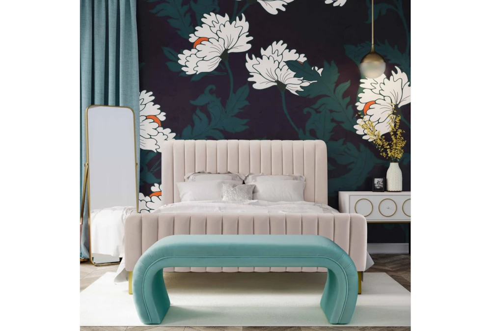 Isla Bright Blue Velvet Bench - Image 6