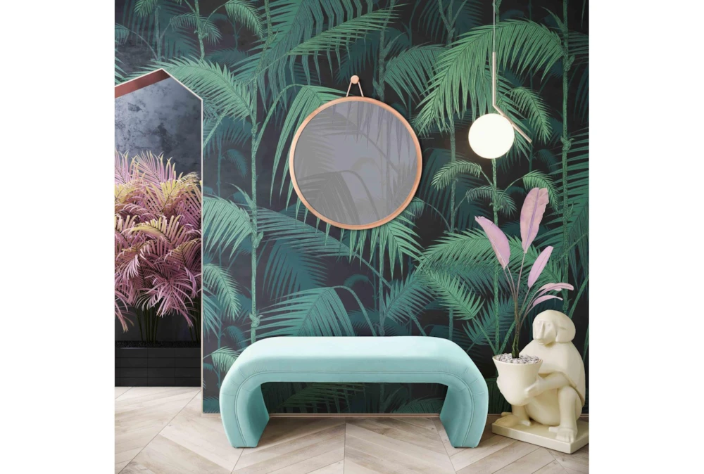 Isla Bright Blue Velvet Bench - Image 7