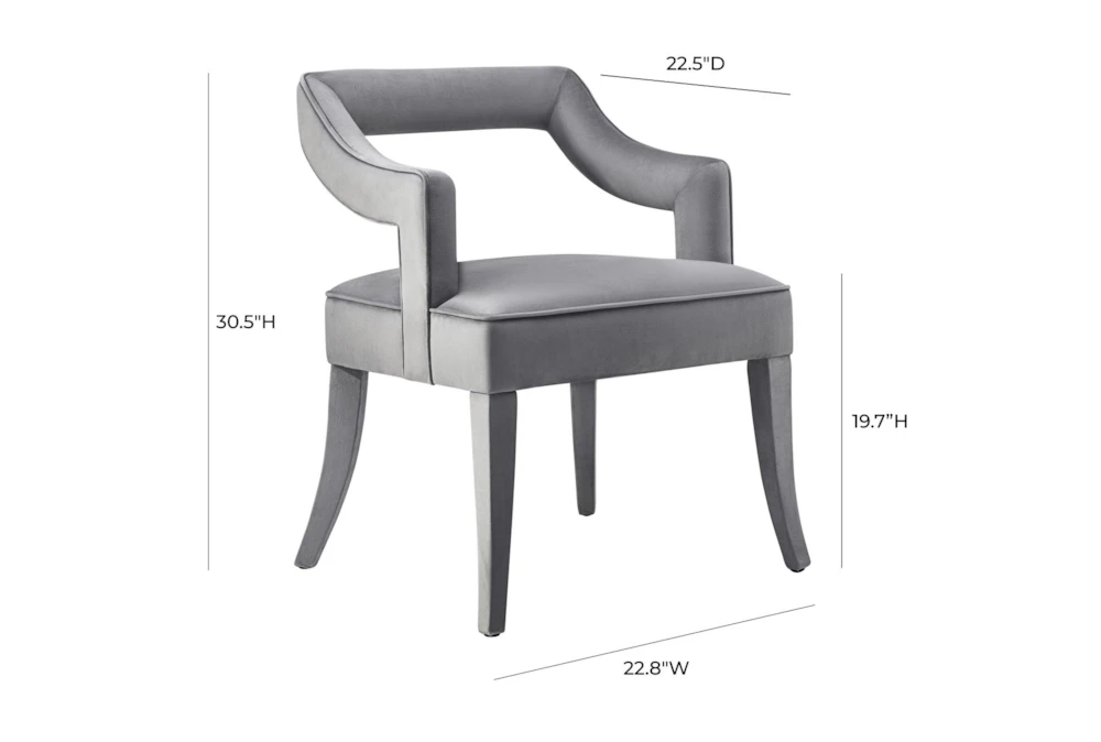 Natasha Grey Velvet Dining Chair - Image 5