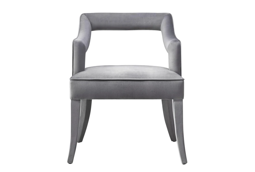 Natasha Grey Velvet Dining Chair - Image 2