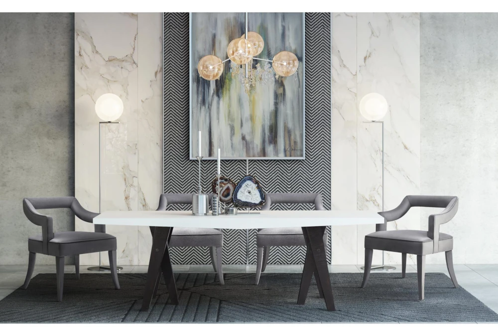 Natasha Grey Velvet Dining Chair - Image 8