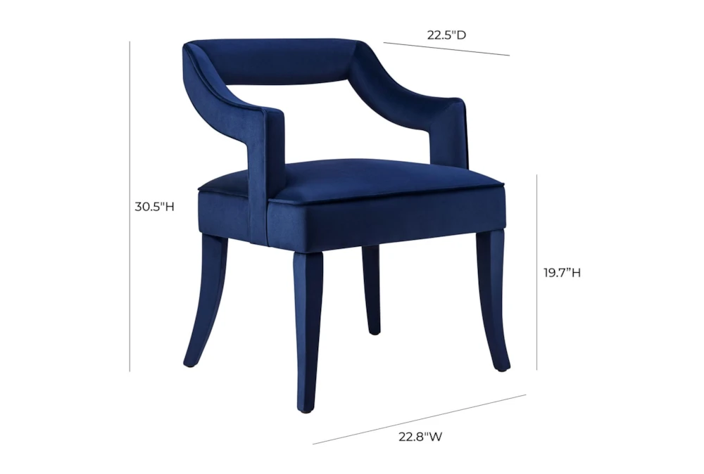 Natasha Navy Velvet Dining Chair - Image 2