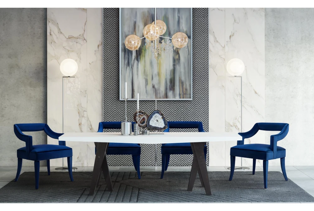 Natasha Navy Velvet Dining Chair - Image 7