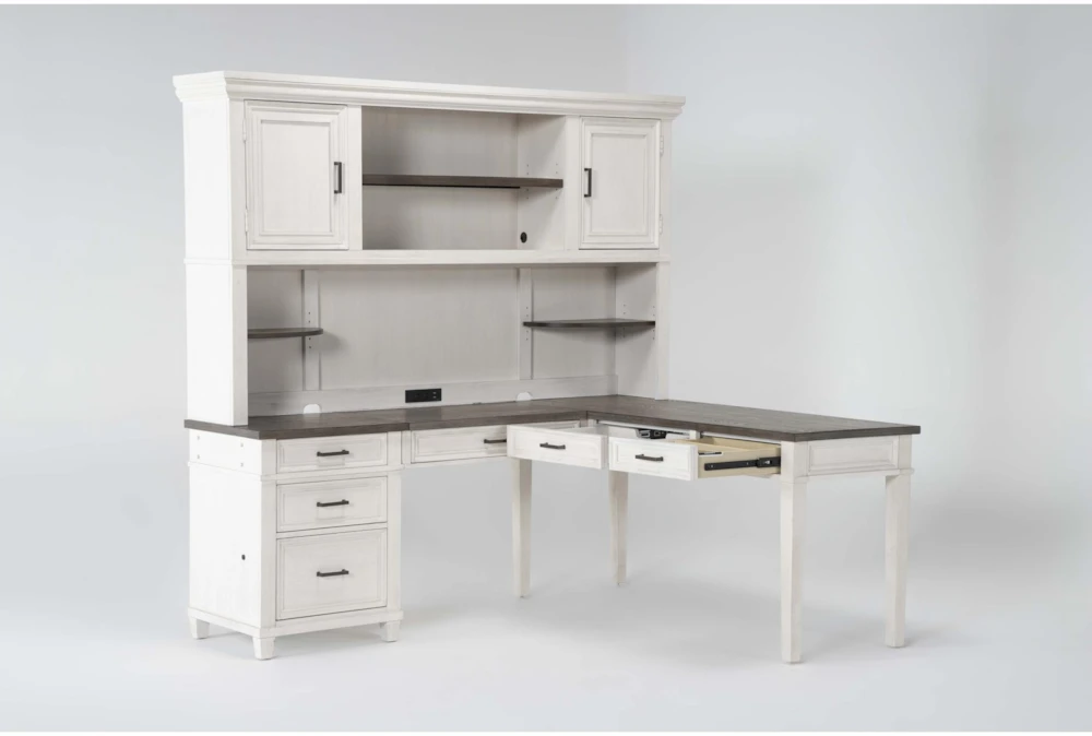 Aberdeen 4 Piece Modular L-Shaped Desk With Hutch - Image 3