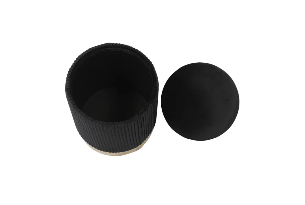 Vivien Black Velvet Storage Ottoman - Image 4