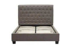 Upholstered Grey Tufted Queen Platform Bed