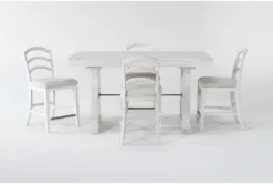 Martin 66" Counter With Wood Back Stools Set For 4