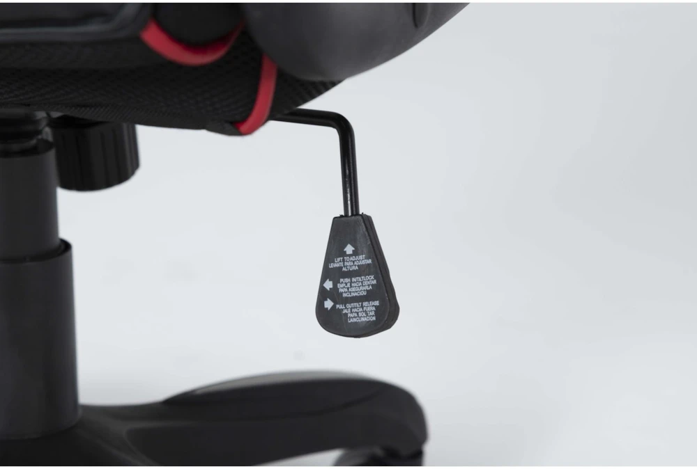 Theory Black Gaming Chair With Red Trim - Image 5