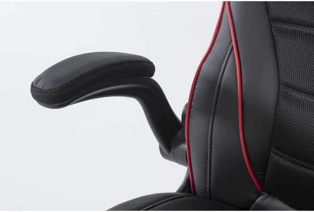 Theory Black Gaming Chair With Red Trim - Image 8