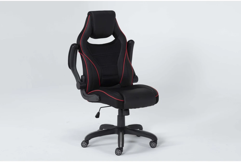 Theory Black Gaming Chair With Red Trim - Image 3
