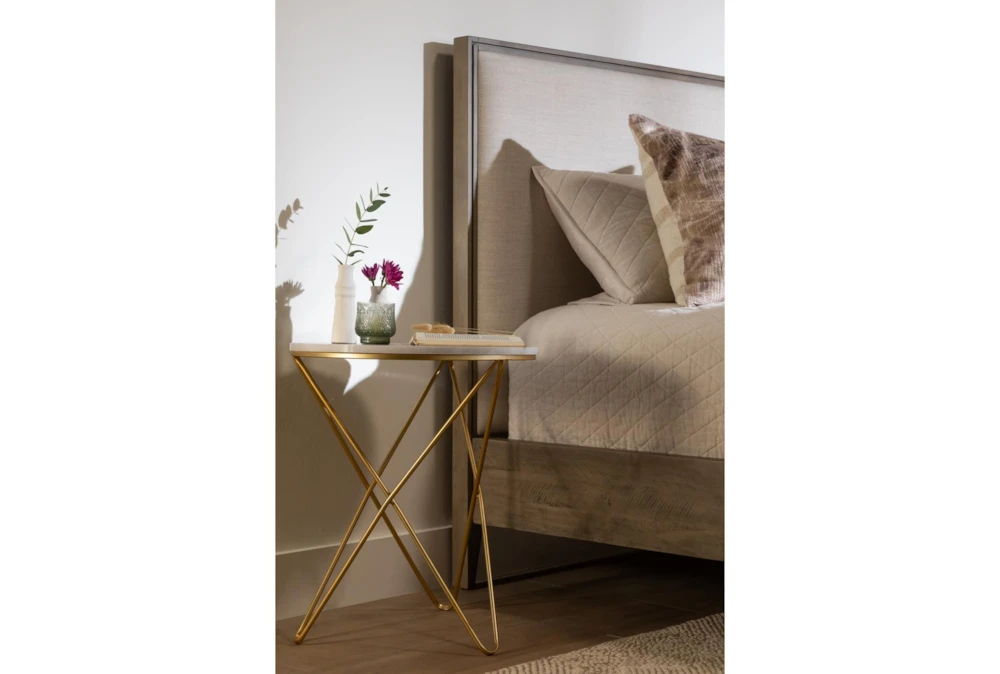 Metal + Marble 3 Tier Accent Table - Image 13