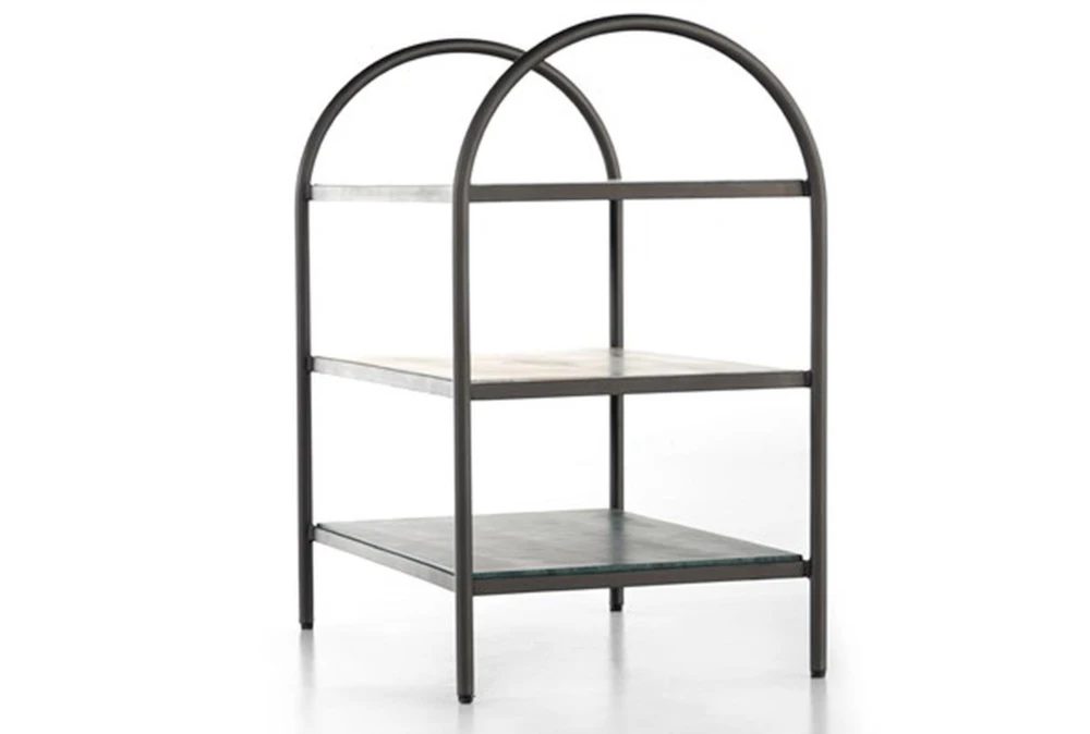 Metal + Marble 3 Tier Accent Table - Image 4