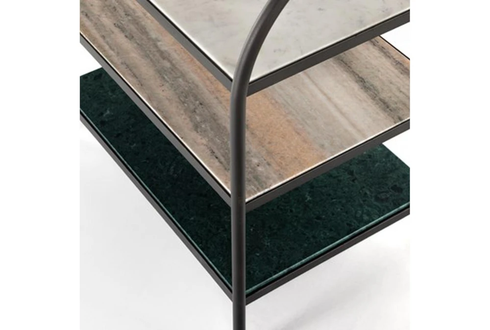 Metal + Marble 3 Tier Accent Table - Image 5