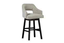 Remy White Upholstered Swivel 31" Bar Stool Set Of 2