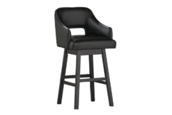 Remy Black Upholstered Swivel 31" Bar Stool Set Of 2