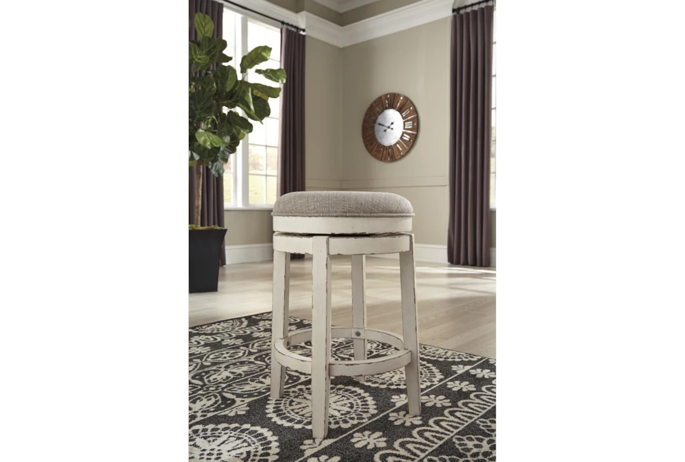 Maddie Backless Upholstered Swivel 24" Counter Stool - Image 2