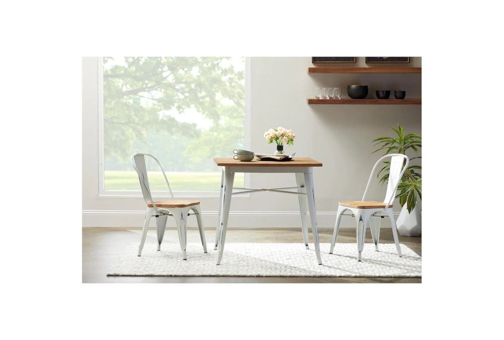 Weisman Antique White And Natural 32" Square Dining Table - Image 6