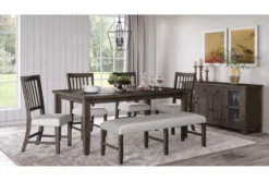 Graham 42-60" Extension Dining Set With Bench For 6