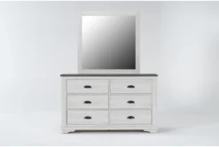 Cora 6 Drawer White Dresser/Mirror