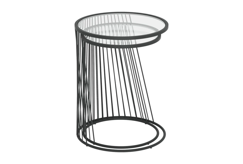 Clear Glass & Black Nesting Tables - Image 4