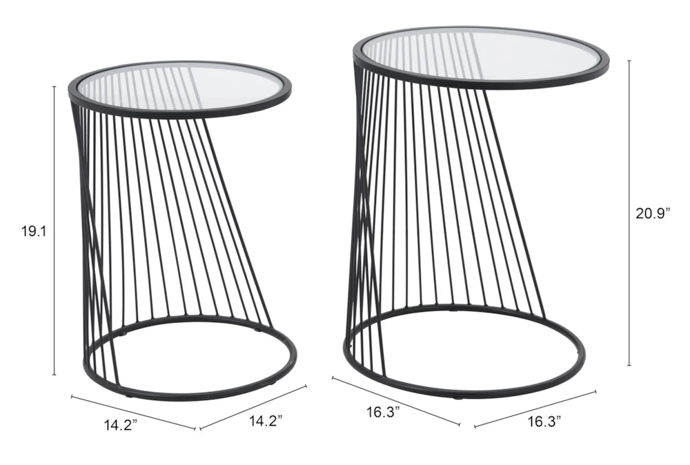 Clear Glass & Black Nesting Tables - Image 7