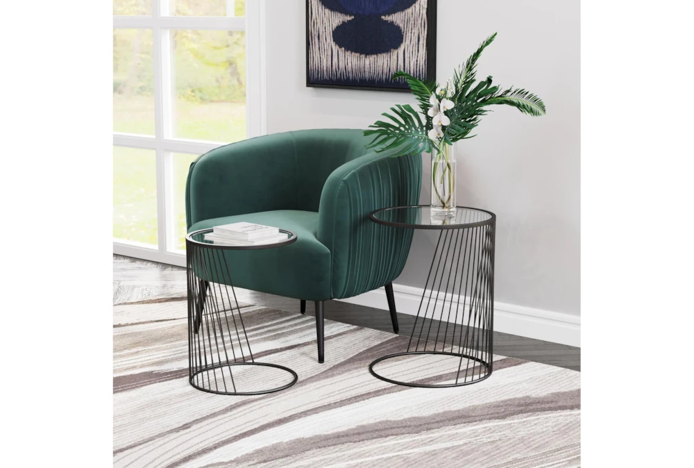 Clear Glass & Black Nesting Tables - Image 10