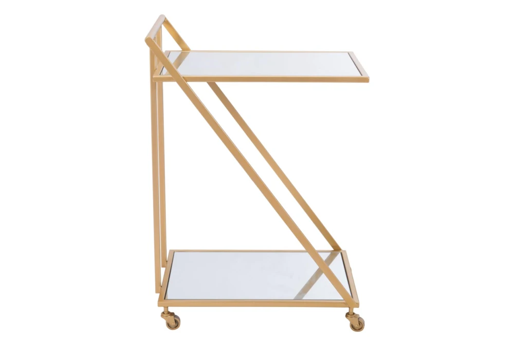 Mirror & Gold Bar Cart - Image 2