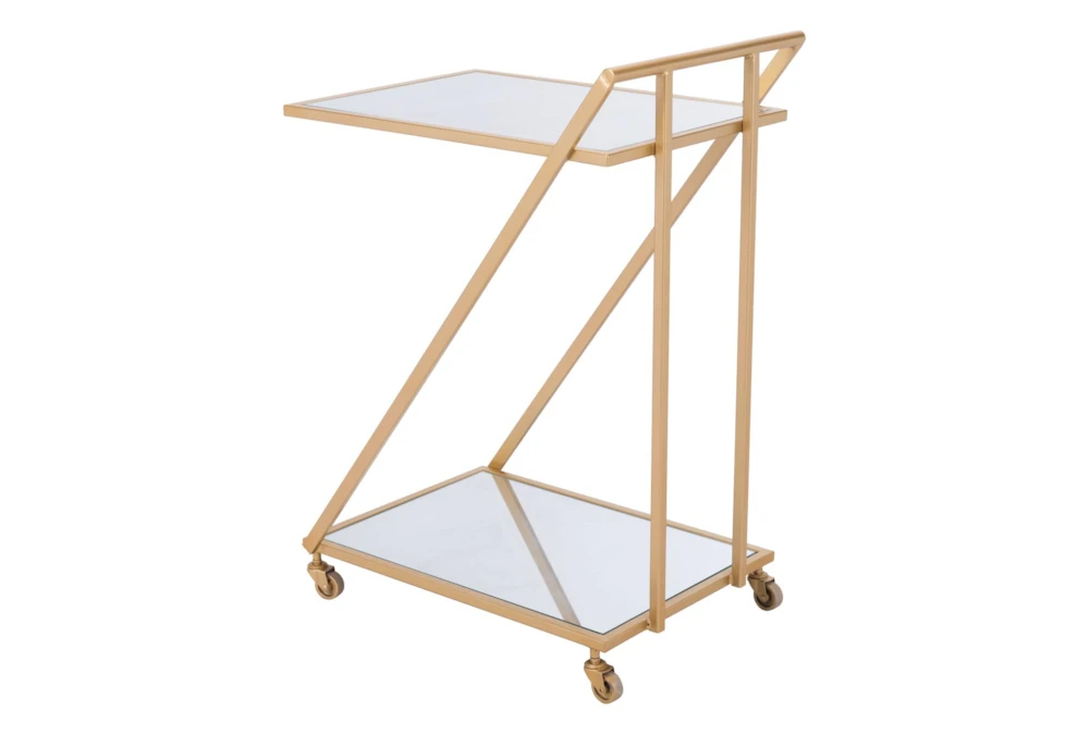 Mirror & Gold Bar Cart - Image 5