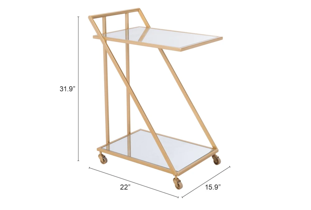 Mirror & Gold Bar Cart - Image 7