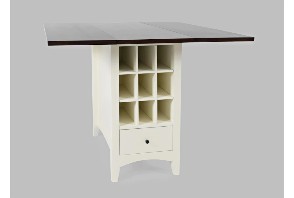 Kennedy White Two Tone Drop Leaf 48" Counter Table With Storage