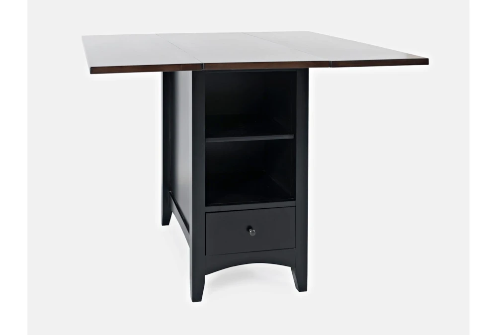 Kennedy Black Two Tone Drop Leaf 48" Counter Table With Storage