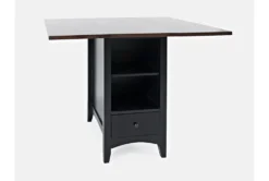 Kennedy Black Two Tone Drop Leaf 48" Counter Table With Storage