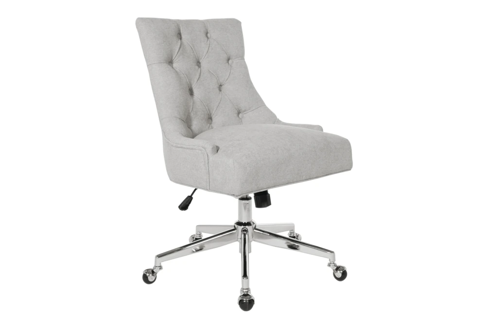 Amber Grey Tufted Rolling Office Chair