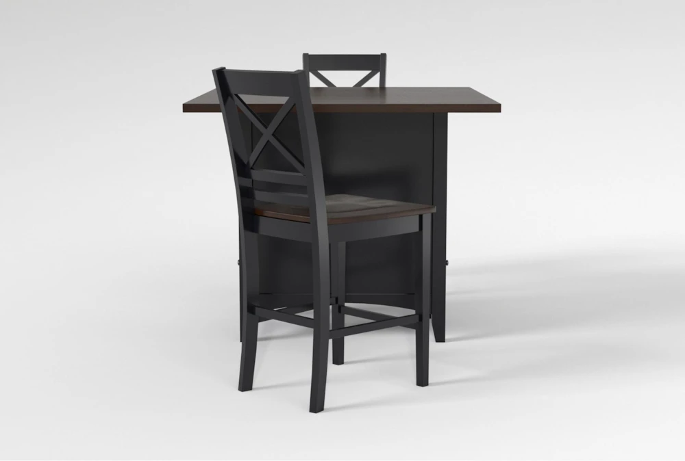 Kennedy Black 48" Counter With X Back Stools Set For 2 - Image 4