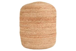 18X18 Natural Woven Jute Round Pouf