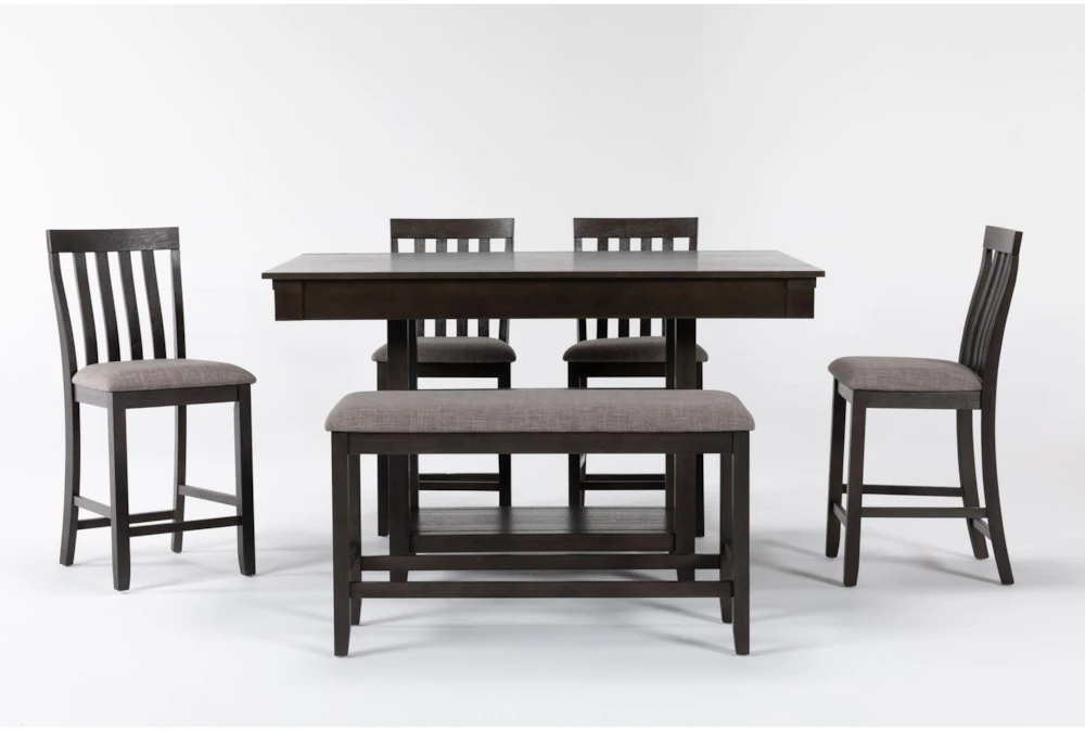 Westshore Grey 60" Counter Set With Bench For 6