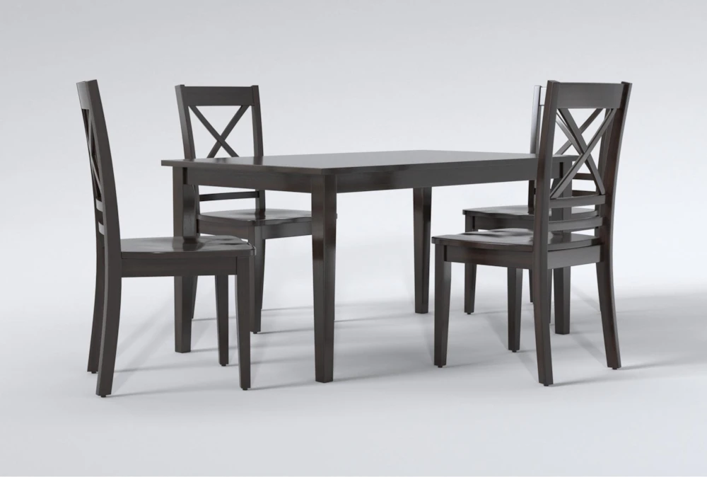 Kendall Espresso 60" Dining With X Back Chairs Set For 4 - Image 3